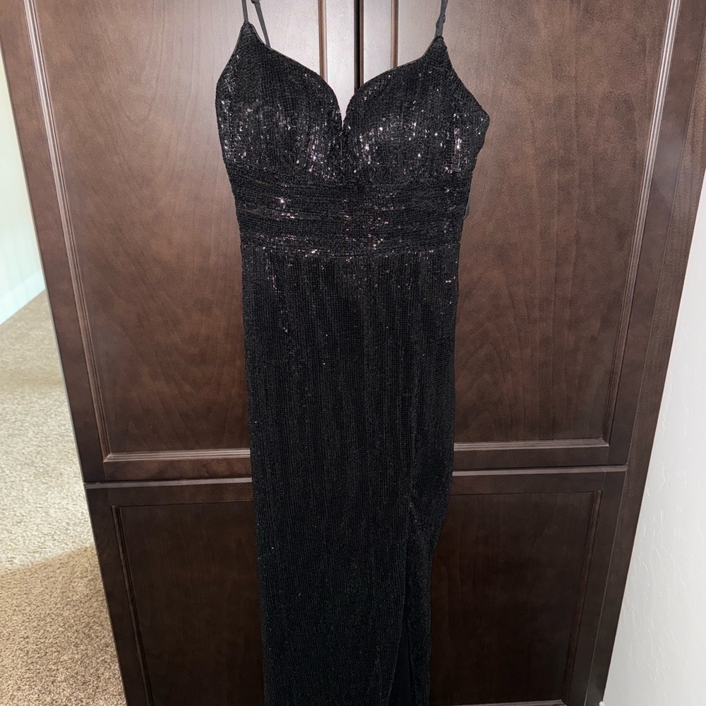 Cinderella Black Strapless Sequin Dress